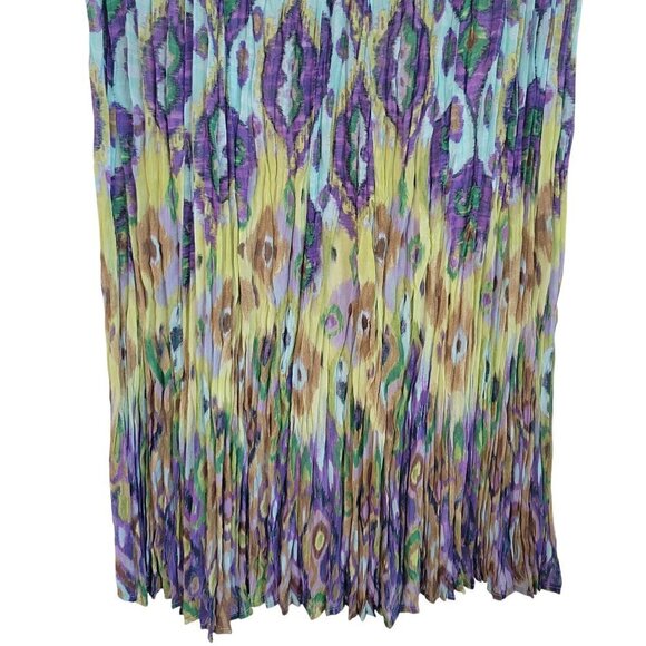 Chico's Women's Vibrant Boho Maxi Skirt Fully Lined Elastic Waist Size L (2) - Picture 4 of 9